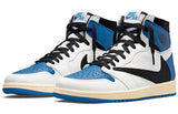 Fragment Design x Travis Scott x Air Jordan 1 Retro High 'Sail Black Military Blue'