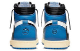 Fragment Design x Travis Scott x Air Jordan 1 Retro High 'Sail Black Military Blue'