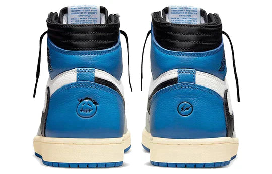 Fragment Design x Travis Scott x Air Jordan 1 Retro High 'Sail Black Military Blue'